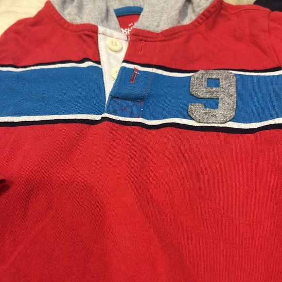 Carter’s Red Long-Sleeve Hooded Shirt & Old Navy Dark Blue Cargo Joggers Size 4T - Picture 3 of 11